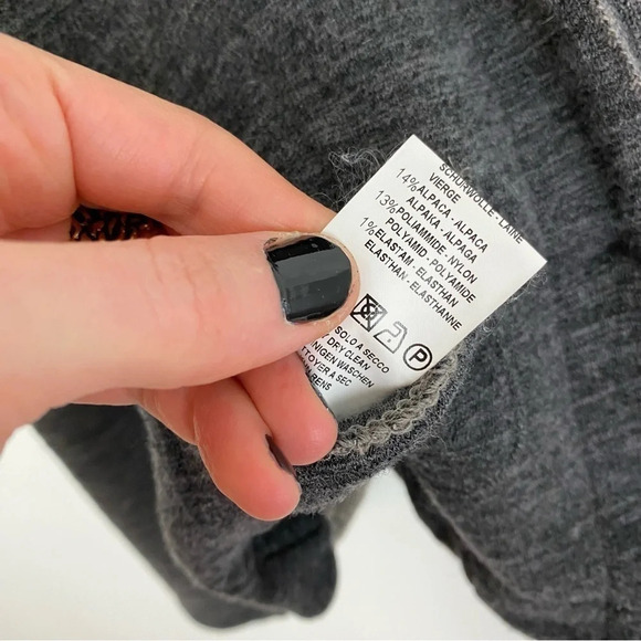 Transit Par Such Reversible Sweater Jacket Cardigan Womens Size Small Gray Beige - Picture 12 of 13